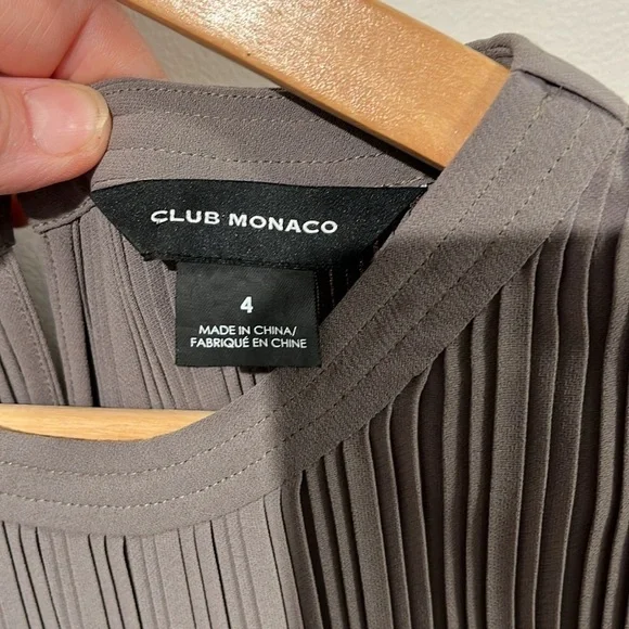 Club Monaco woven pleated midi dress in green - size 4 - Picture 10 of 12